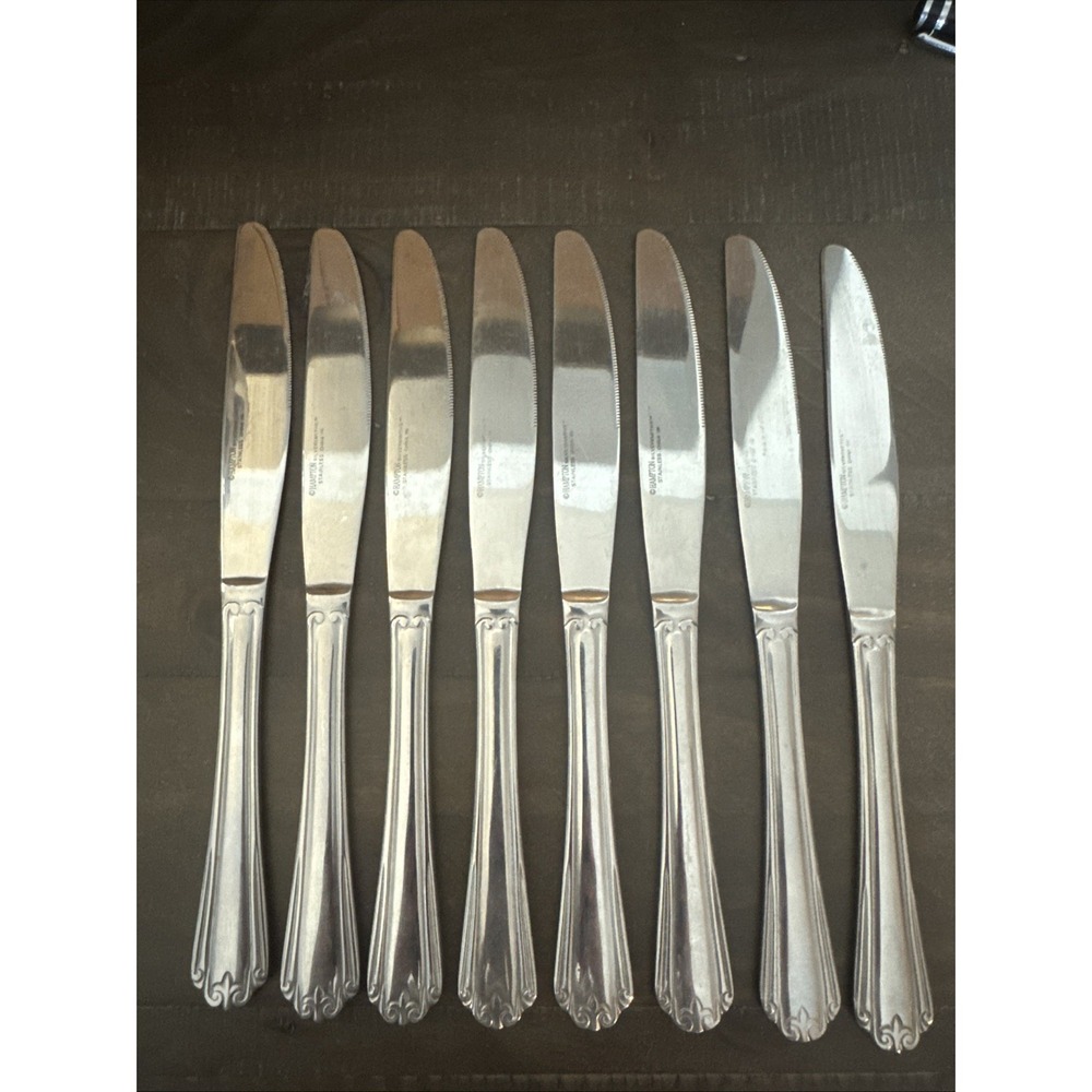 Hampton Silversmiths Katrinka 8 Dinner Knives Stainless Replacement Flatware